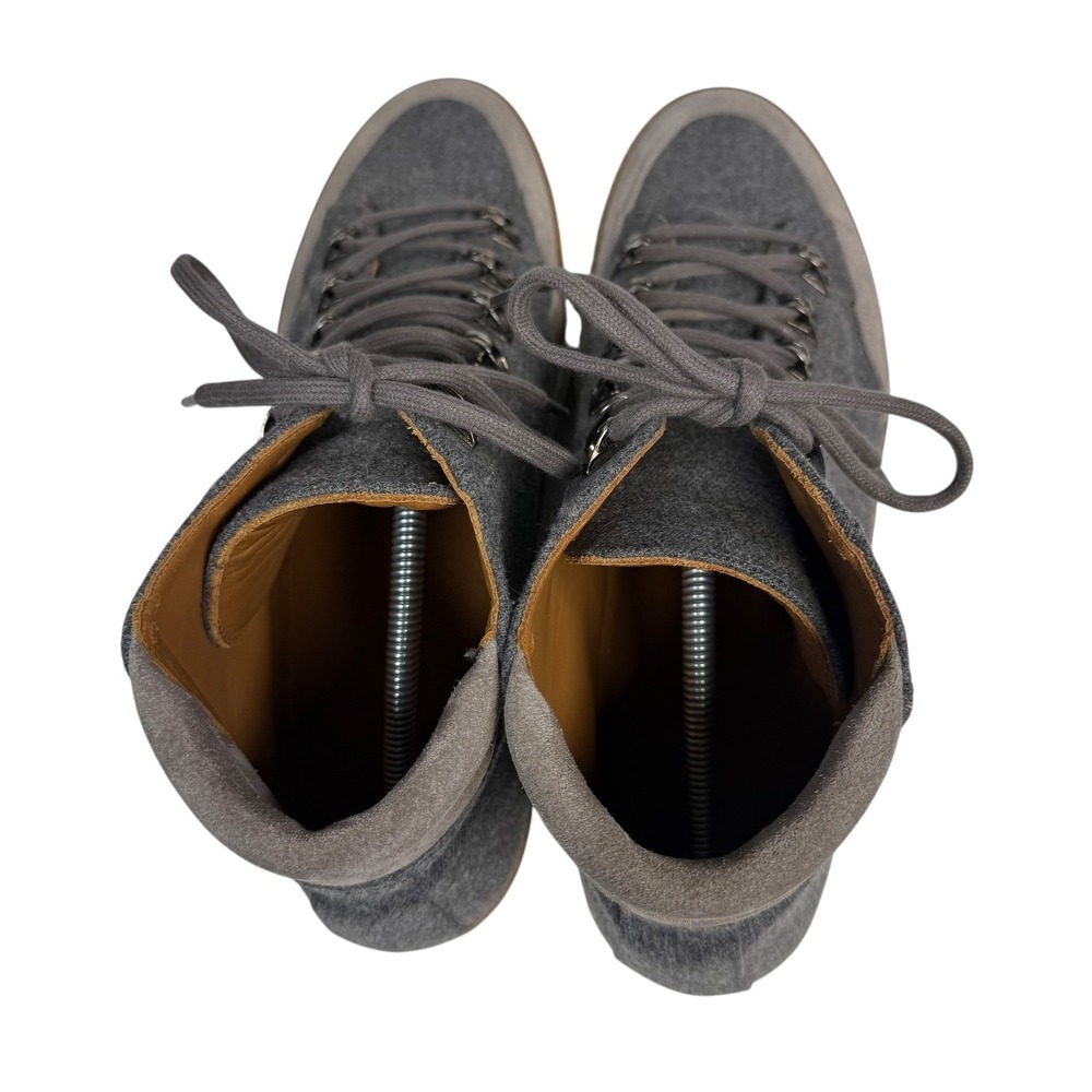 Taft Mens Grey Wool Suede High Top Sneakers Lace Up D-Ring Boots Size 46 - Picture 5 of 10